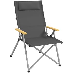 Cadeira de campismo tecido oxford 600d, alumínio, madeira de faia