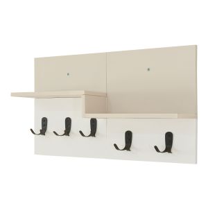 Bengaleiro de parede botaruvn 2 prateleiras 34x59x13 cm bege/branco