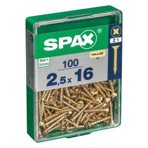Vis - spax - tête fraisée - aço - diâmetro 2.5 mm - comprimento 16 mm - lot