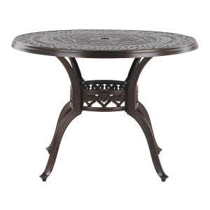 Mesa de refeição de jardim salento 102 cm 102 cm metal castanho escuro