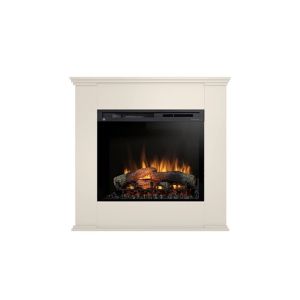 Lareira elétrica independente LED bege kelia de 28"