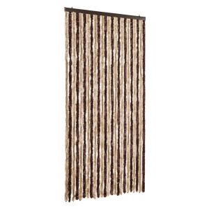 Cortina anti-insetos 100x230 cm chenille bege e castanho-claro
