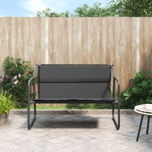 Banco de jardim de 2 lugares c/ almofadão aço antracite pbk142891