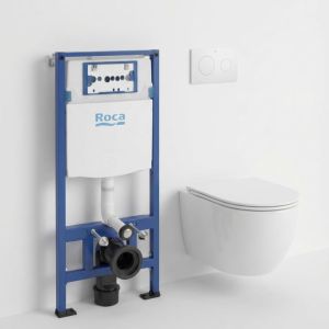Pack cisterna roca duplo + pl10 branco mate + wc round pro total clean