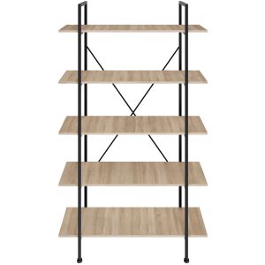 Prateleira industrial, 5 prateleiras 106 x 34,5 x 179,5 cm madeira clara