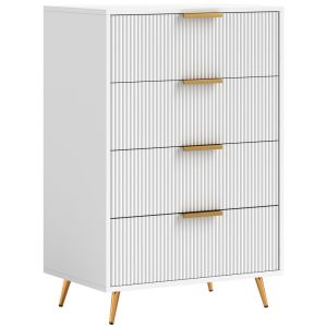 Cómoda 4 gaveta 60x40x90 cm color blanco Homcom