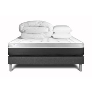 Pacote de cama completo - colchão 200x200 cm + estrado de molas com ripas (