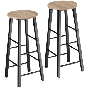 Set de 2 banquetas altas, madeira industrial clara, roble sonoma