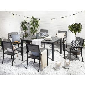 Conjunto de refeição de jardim 6 lugares como cinzento
