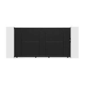 Portão de correr aço nali 3 m a160 preto + motor c600