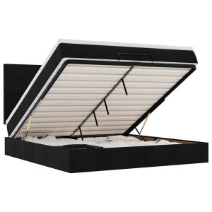 vidaXL estructura de cama otomana con colchón tela negra 180x200cm