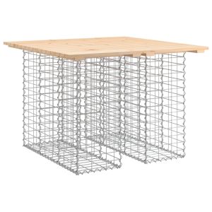 vidaXL banco de jardín diseño gaviones madera maciza pino 100x102x72cm