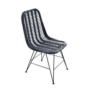 Cadeira ratan natural chillvert parma 46x60x92 cm preto