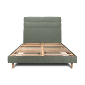 Cama de 135x190 cm com cabeceira de linha - tela fosca - verde caqui