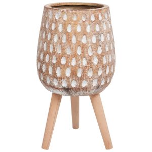 Vaso alto para plantas asclepias 27 cm castanho claro