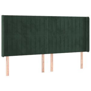 vidaXL cabeceira de veludo com encosto alto verde escuro 183x16x118/128 cm