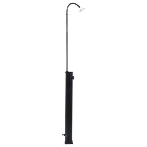 vidaXL chuveiro solar de jardim preto 215 cm 8 l