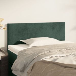 Cabeceira de cama veludo 90x5x78/88 cm verde-escuro ptob8553