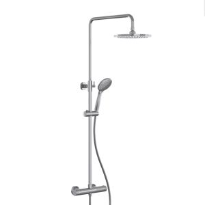 Coluna de duche termostática redonda cromada PVC odor
