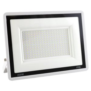 Holofote LED 200w 16.000lm 6000ºk ip66 regulável 60.000h acabamento branco