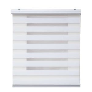 Estore de rolo noite e dia com acabamento em alumínio branco 80 x 250 cm