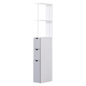 Coluna casa de banho 15x33x136,8 cm mdf color blanco Homcom