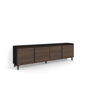 Móvel de tv, 207x35x61cm, carvalho escuro e preto rf4576