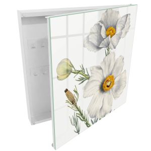 Caixa para guardar chaves decorativa 30x30x5, abertura à direita branca