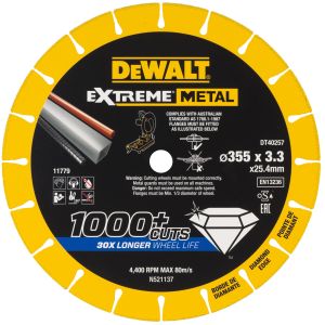 Disco de metal extremo 355 x 25,4 x 3,3 mm dewalt - dt40257-qz