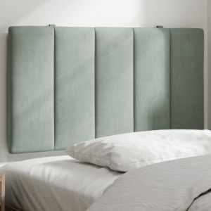 Almofadão de cabeceira 80 cm veludo cinzento-claro ptob1336