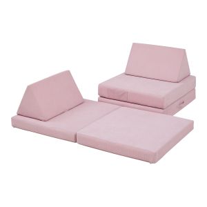 Sofá de brincar norhulta 5 peças 120x66x46 cm cordão cor-de-rosa [en.casa]