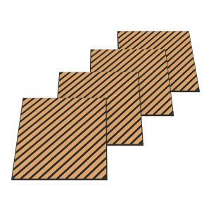 Conjunto de 16 painéis acústicos 3d vang lâminas diagonais 5,76m² nogueira
