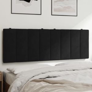 Almofadão de cabeceira 120 cm veludo preto