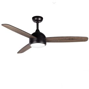 Ventilador de teto kekai siroco preto dc 132x40cm 55w preto com pás de