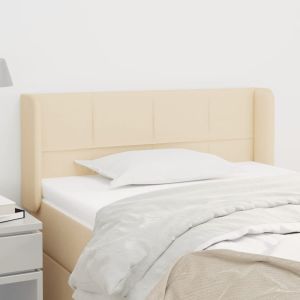 Cabeceira de cama c/ abas tecido 83x16x78/88 cm creme