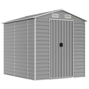 Abrigo de jardim 191x215x198 cm aço galvanizado cinzento-claro
