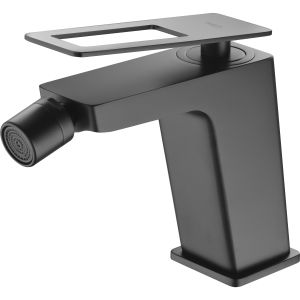 Misturador monocomando bidê preto fosco em latão e zama com cartucho cerâmi
