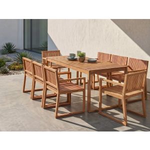 Conjunto de refeição madeira de acácia certificada castanho sassari ii