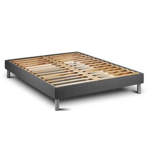 Conjunto de estrado gris + colchão vitalit vital soft ( 135 x 200 cm - espu