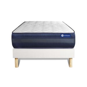 Conjunto de estrado branco + colchão actisom actilatex tech (80x190 cm - es