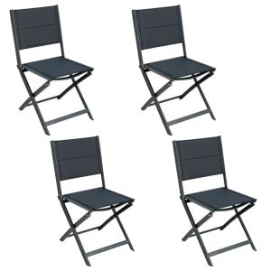 Conjunto de 4 cadeiras dobráveis ​​de jardim antracite allure