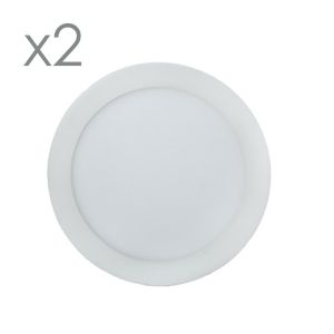 Pack 2 downlight LED extraplano branco 18w fria 6000ºk wonderlamp ø220mm