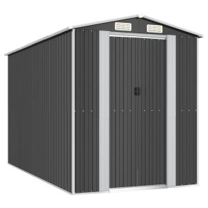 Abrigo de jardim 192x357x223 cm aço galvanizado antracite