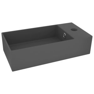 Lavatório wc c/ extravasamento cerâmica cinzento-escuro