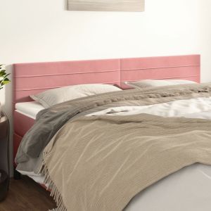 Cabeceira de cama 2 pcs veludo 100x5x78/88 cm rosa ptob2358