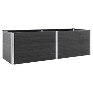 Arriate elevado de jardín WPC gris 200x50x91 cm