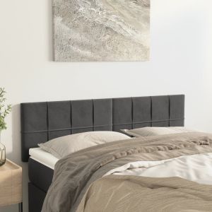 Cabeceira de cama 2 pcs veludo 72x5x78/88 cm cinzento-escuro ptob7733