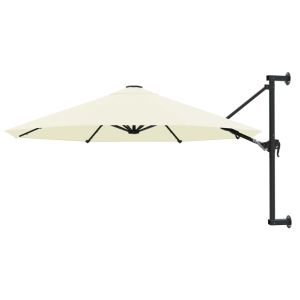 vidaXL sombrilla de pared con barra de metal arena 300 cm