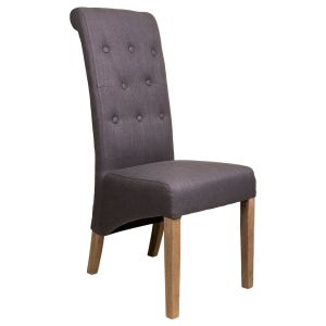 Cadeira madeira estofada cinza 44x58x48/107