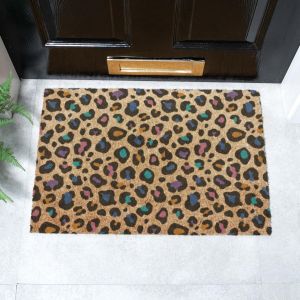 Felpudo con estampado de leopardo multicolor (60 x 40 cm)